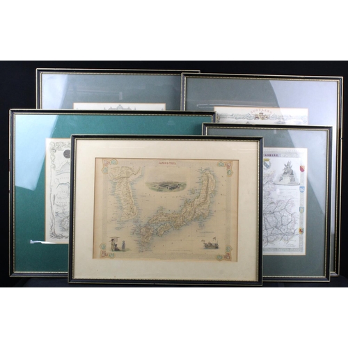 819 - Maps. A collection of ten mostly original hand coloured engraved maps, including Japan & Corea; Lanc... 