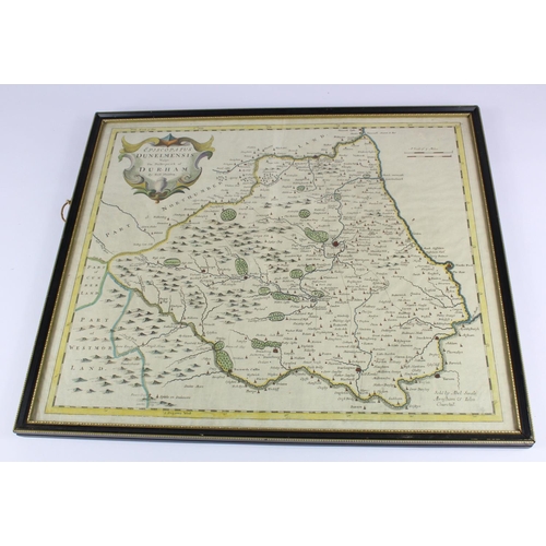 820 - Maps. A group of three framed & glazed hand coloured maps, circa 18th Century & earlier, comprising ... 