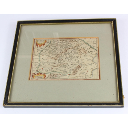 820 - Maps. A group of three framed & glazed hand coloured maps, circa 18th Century & earlier, comprising ... 