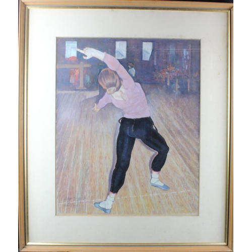 837 - Philip Meninsky (b.1922). Chalk pastel study of a ballet dancer rehearsing. signed by the artist, wi... 