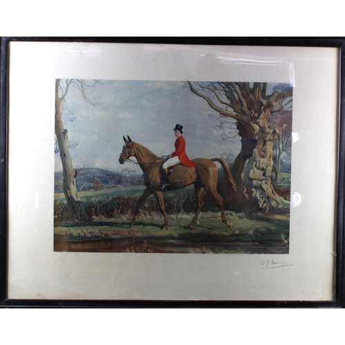 840 - Pytchley Hunt Interest- Sir Alfred J Munnings (1878-1959) coloured print signed in pencil to right h... 