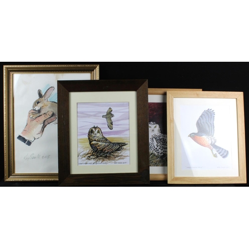 844 - Reg Snook. A collection of five watercolour studies, to include 'Cuckoo on Apple Blossom', signed in... 