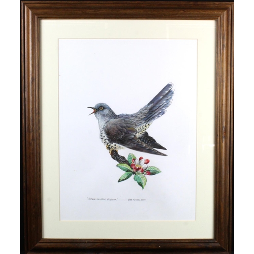 844 - Reg Snook. A collection of five watercolour studies, to include 'Cuckoo on Apple Blossom', signed in... 