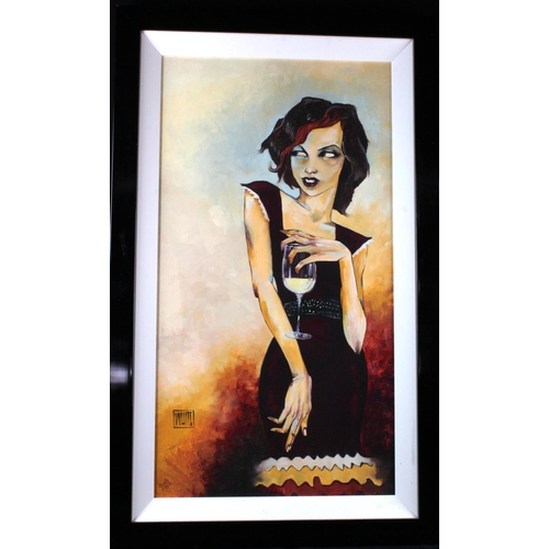 860 - Todd White. Limited edition print on canvas, titled 'Stronger', depicting a woman holding a glass of... 