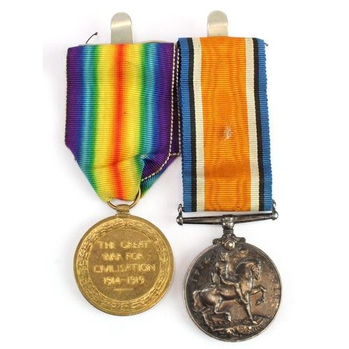 1111 - BWM & Victory Medal to T4-172999 Pte A J Abbott ASC.  (2)