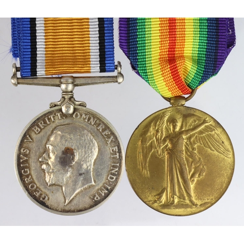 1114 - BWM & Victory medals 2953 Pte F Pritchard R Berks Regt. Enlisted 14-9-1914, not entitled to star, di... 