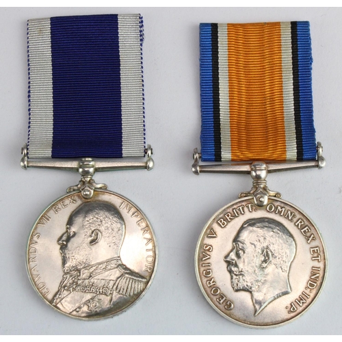 1118 - BWM (153261 F G Searle ERA 1 RN), with EDVII Naval LSGC Medal (F G Searle ERA 1CL HMS Vivid). With o... 