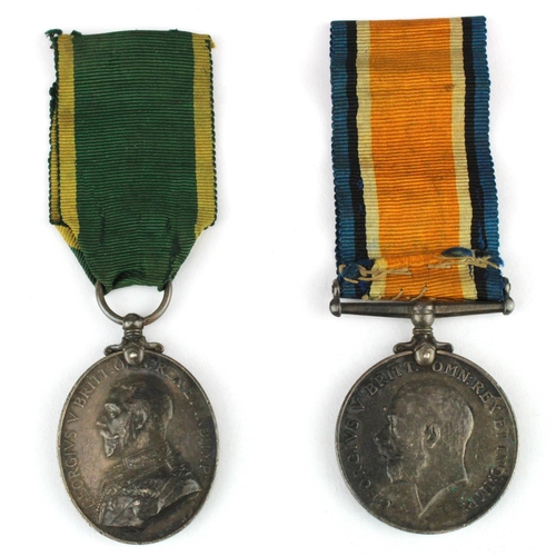 1120 - BWM named (1411 Pte W H Wombell 2-London Regt), with GV Territorial Efficiency Medal (1411 Pte W H W... 