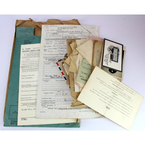 1197 - Documents relating to 1475615 Pte C Davison RIASC. Including Soldiers Service & Pay Book, note book ... 