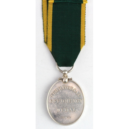 1199 - Efficiency Medal GV with Territorial clasp named to (2060 Sgt J F Arnfield RWF). Later served Merion... 