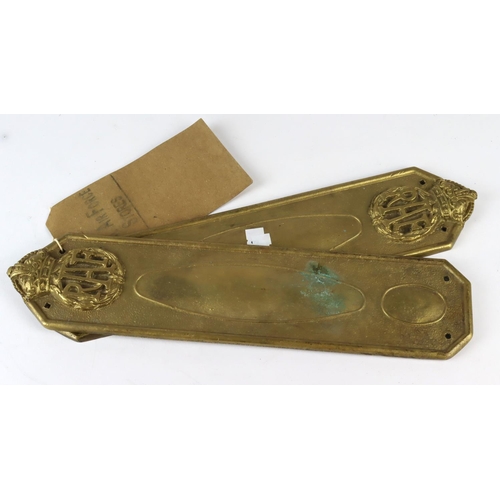 1615 - WW2 RAF brass door finger plates.