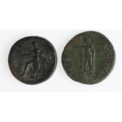 2188 - Roman Imperial Sestertii (2): Claudius brass Sestertius, Rome Mint 42 A.D., obverse:- Laureate bust ... 