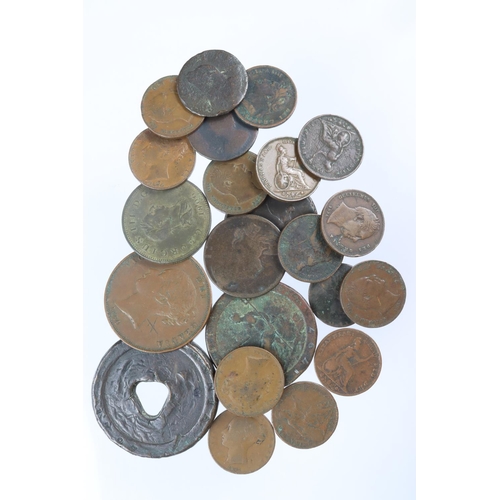 2294 - GB Copper (22) 18th-19thC assortment, mixed grade, a few damaged.