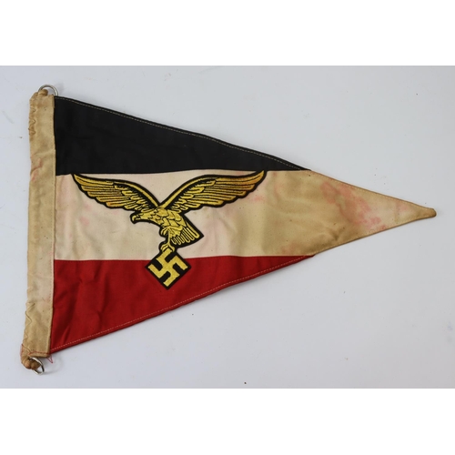 574 - German Luftwaffe car pennant, national colours, service wear