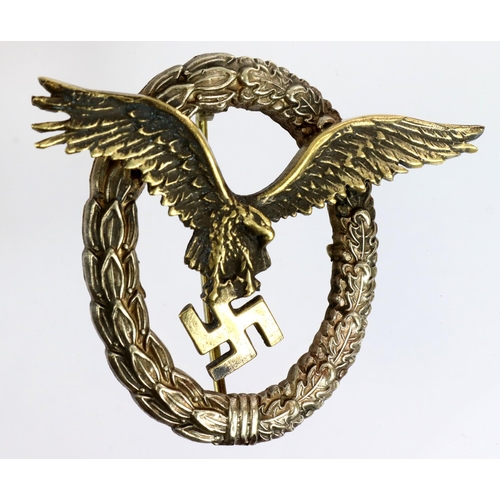 582 - German Luftwaffe Pilots badge a heavy but later war quality piece