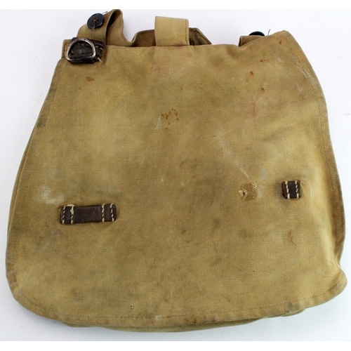 608 - German Nazi army bread bag with red cross armband and medical supplies.