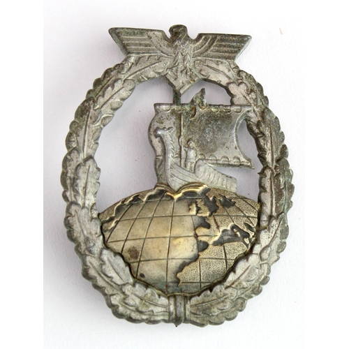 611 - German Nazi Auxiliary Cruiser Badge, no makers mark