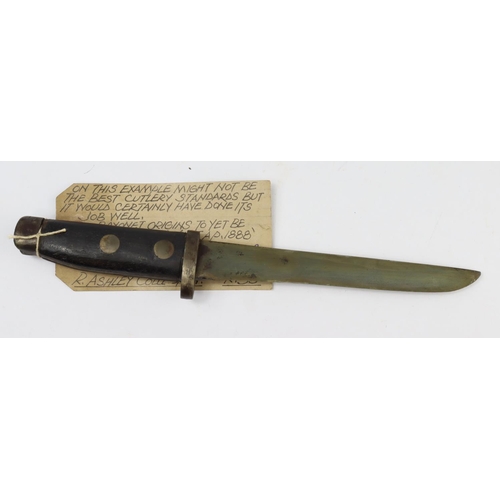 84 - Fighting knife likely WW1 made from a 1888 or similar pattern bayonet