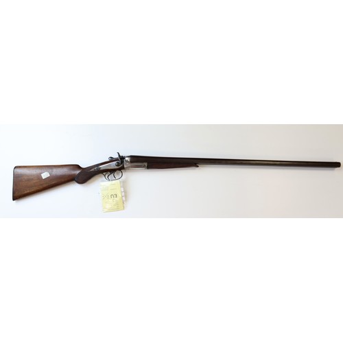 74 - Double Barrel 12 Bore Shotgun, back action locks with Dolphin hammers, no makers name. Barrels 30