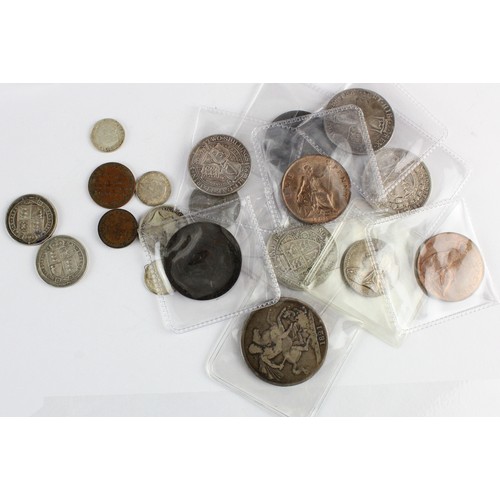 2281 - GB Coins (20) including many silver, 17th to 20thC, mixed grade. Noted Halfcrown 1697 Fine, Florin 1... 