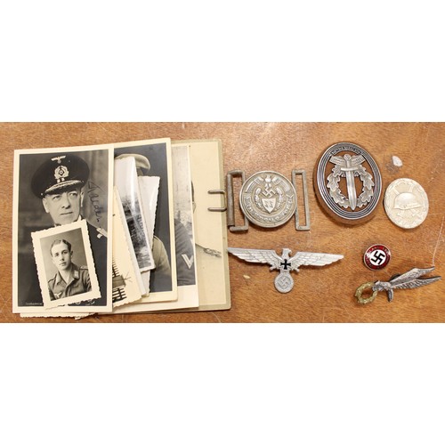 616 - German Nazi badges, photos, various, etc.  (Qty)