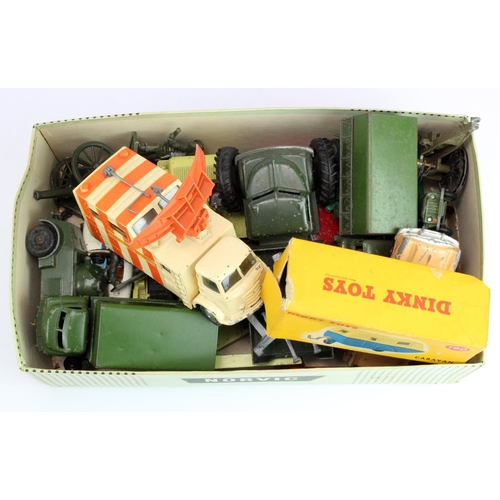 74 - Dinky & Corgi. A shoebox containing numerous Dinky & Corgi Toys, including a Dinky boxed Caravan (no... 