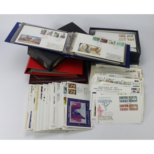 458 - GB FDC's in red plastic box, four albums, a shoebox and loose. Mid 1960's to c1990. Assortment of co... 