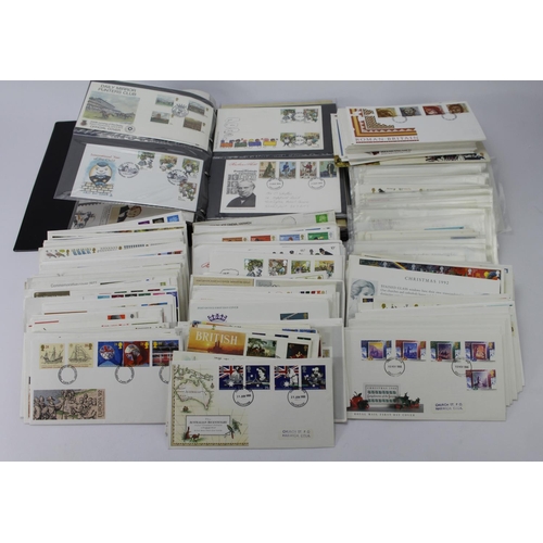 461 - GB range of FDC's loose in box, plus one album. Approx 600 items, from early 1950's to 1980's.  (Qty... 