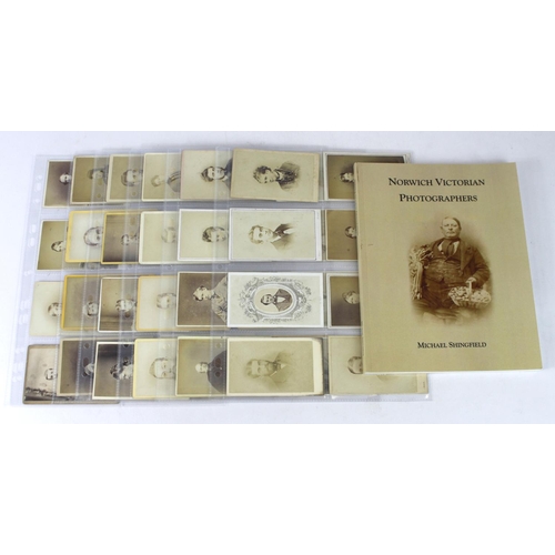 545 - Norwich Photographers - unusual collection of cdv's (x47), plus an interesting book 'Norwich Victori... 