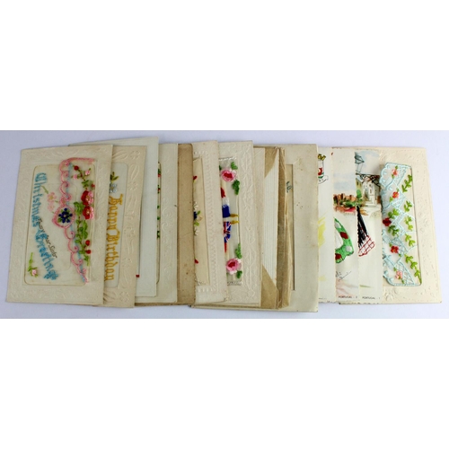 578 - Silks & Embroidered, mixed selection (14 cards)