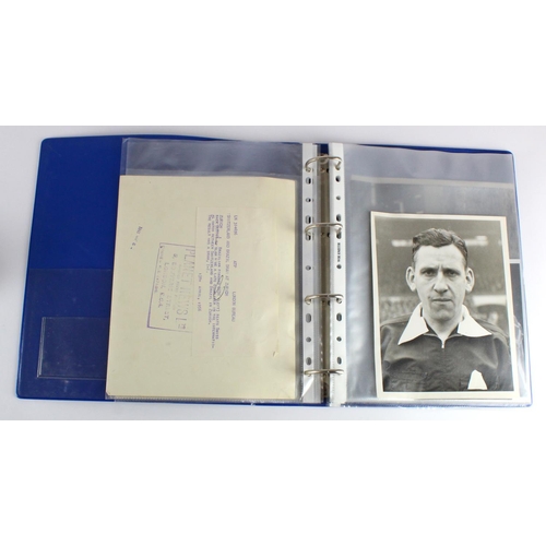 885 - Football Press Photos c1950's - 1960's in blue binder.  (approx 15)