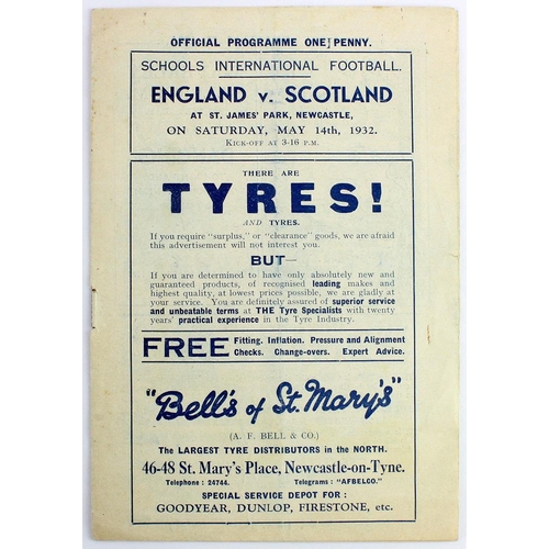 888 - Football programme - England v Scotland Schools International Football at St James Park, Newcastle. ... 