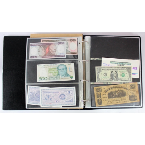 1223 - World (550+), a group of mixed world notes in an album and loose in an envelope, including Czechoslo... 