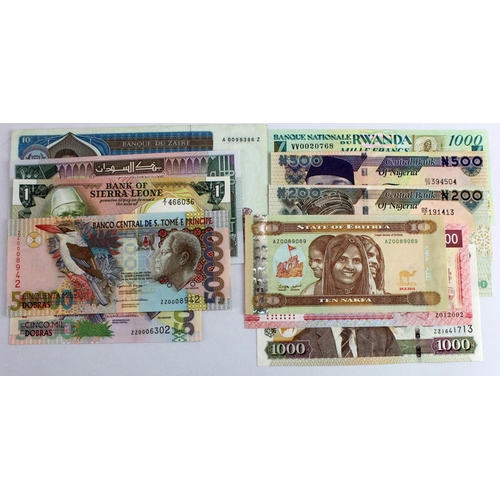 1231 - World, Africa (11) a good group of REPLACEMENT notes from Djibouti, Eritrea, Kenya, Nigeria, Rwanda,... 