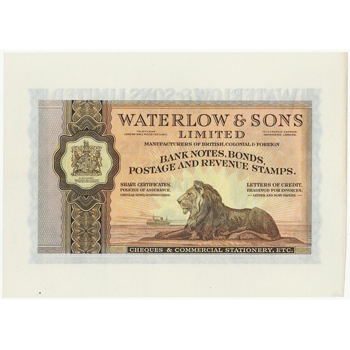 544 - Waterlow & Sons Limited advertising note, blue on one side with portrait of a lady at left, brown on... 