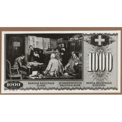 556 - Switzerland, Banque Nationale Suisse, Waterlow & Sons printers archival photographs for the obverse ... 