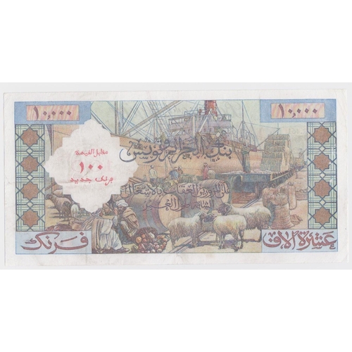 578 - Algeria 100 Nouveaux Francs overprint on 10000 Francs dated 8th January 1958, serial R.461 487 (TBB ... 