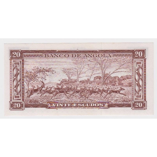 580 - Angola 20 Escudos dated 15th August 1956, serial 15ET 321845 (TBB B413a, Pick87) Uncirculated