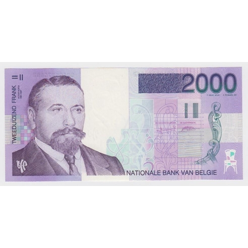 613 - Belgium 2000 Francs issued 1994 - 2001, serial No. 80105270892 (TBB B594a, Pick151) Uncirculated