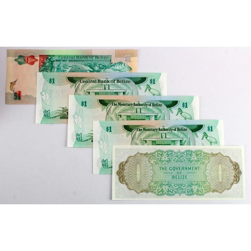 616 - Belize (5), a group of Uncirculated 1 Dollar notes, 1 Dollar dated 1st January 1976, serial A/3 7219... 