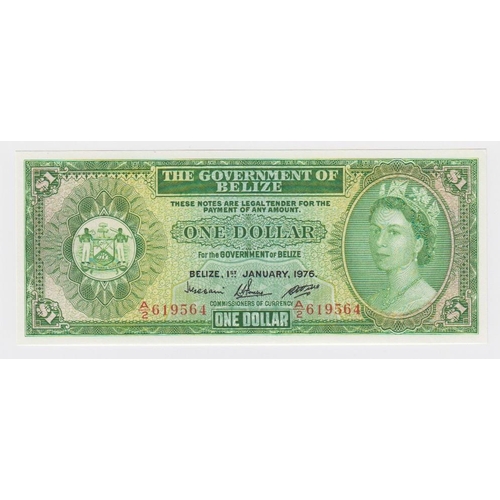 617 - Belize 1 Dollar dated 1st January 1976, serial A/2 619564 (TBB B101c, Pick33c) Uncirculated