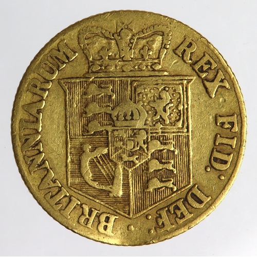 1152 - Half Sovereign 1817 nF, dent in centre.