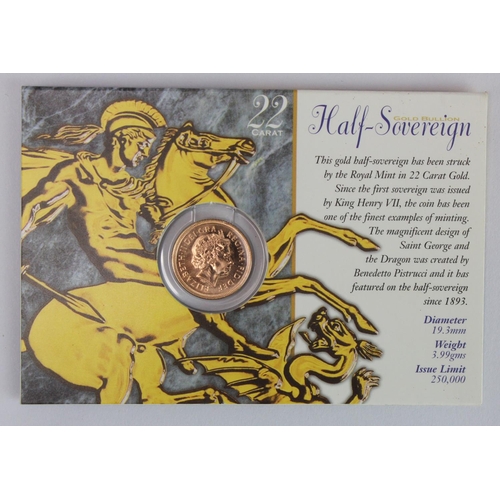 1195 - Half Sovereign 2000 BU in the Royal mint card