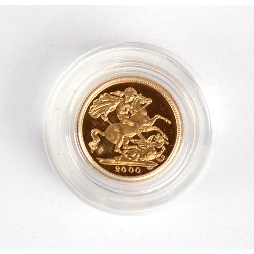 1197 - Half Sovereign 2000 Proof FDC in a hard plastic capsule