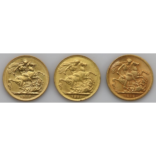 1273 - Sovereigns (3) All George V 1911, 12 & 1913. GF