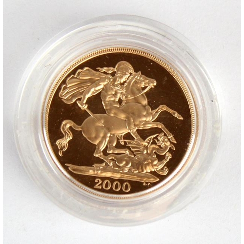 1287 - Two Pounds 2000 Proof FDC in a hard plastic capsule