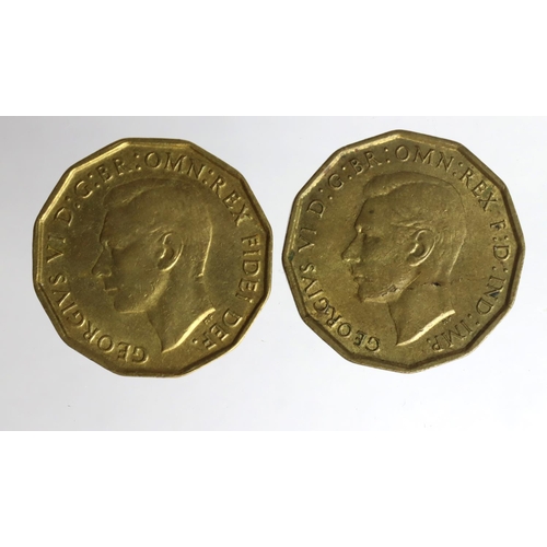 1291 - Brass Threepences (2): 1946 and 1949 GVF