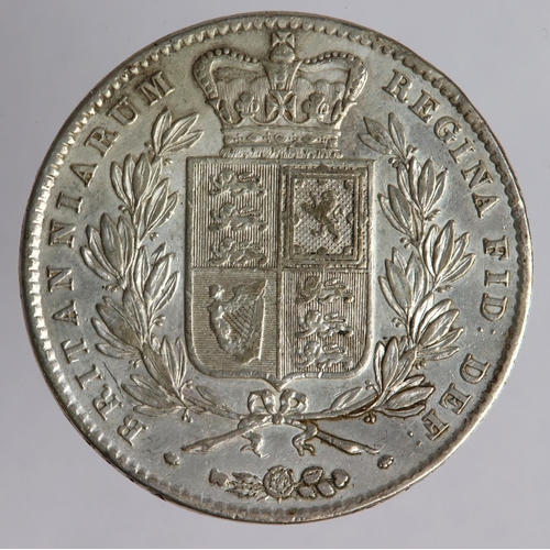 1310 - Crown 1844 star stops, cleaned nVF, slightly filed on the obverse rim.