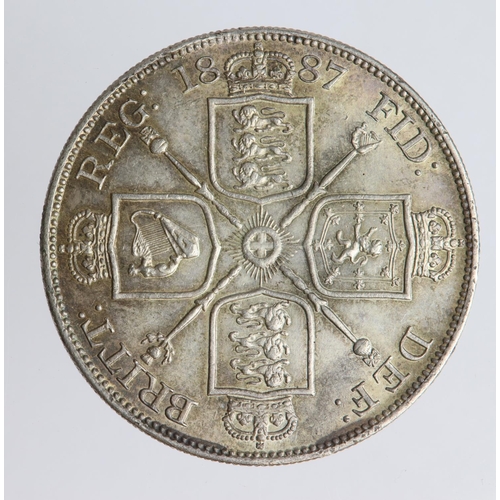 1343 - Double-Florin 1887 arabic 1, lightly toned EF