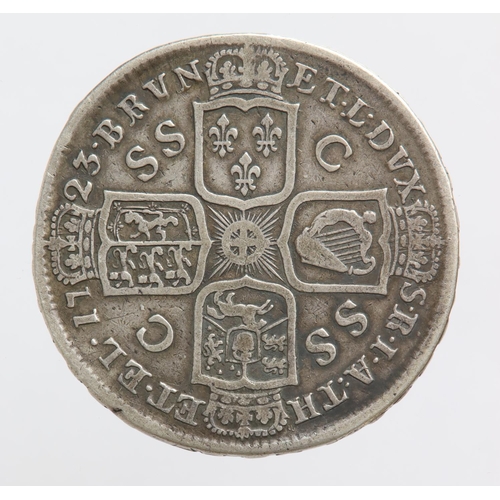 1383 - Halfcrown 1723 SSC in angles, S.3643, VG